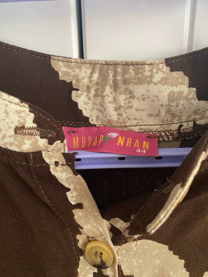 Uzun Kahverengi Pilili Bohem Kadın Elbise - Görsel 2