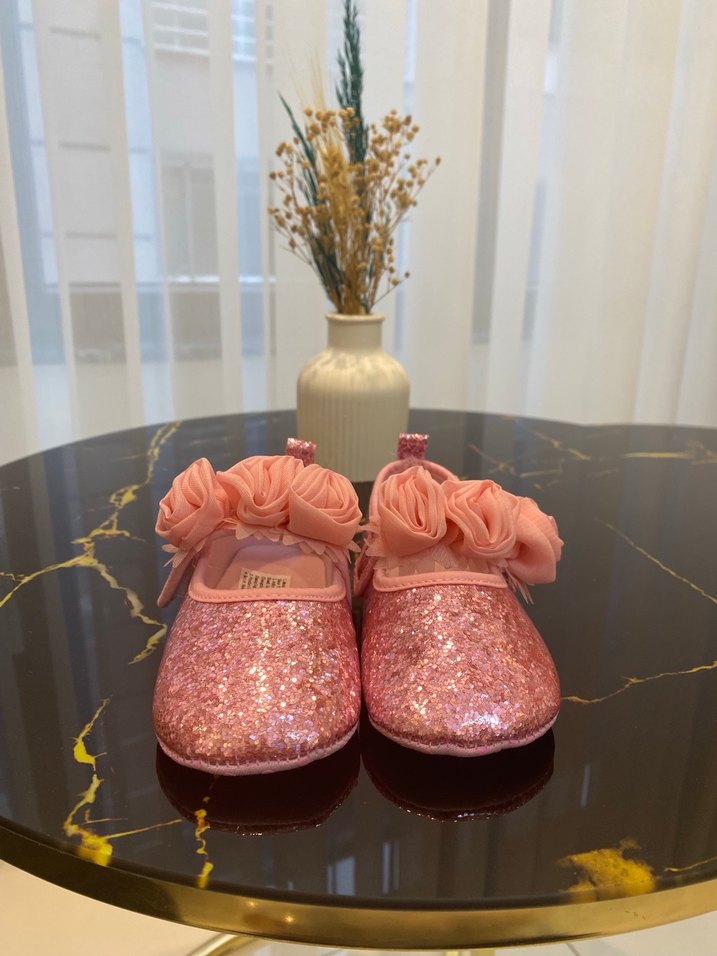 Parlak Pembe Kız Çocuk Babet - Fırfırlı - Görsel 2