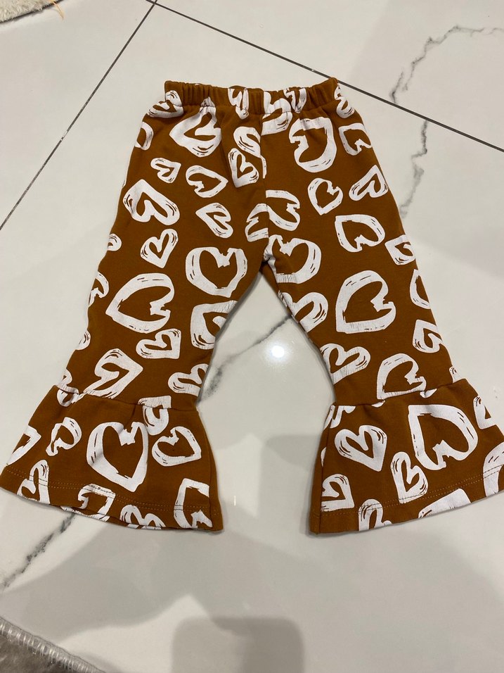 Kız Çocuk Kahverengi Süet Dantel Detaylı Tayt - Görsel 3