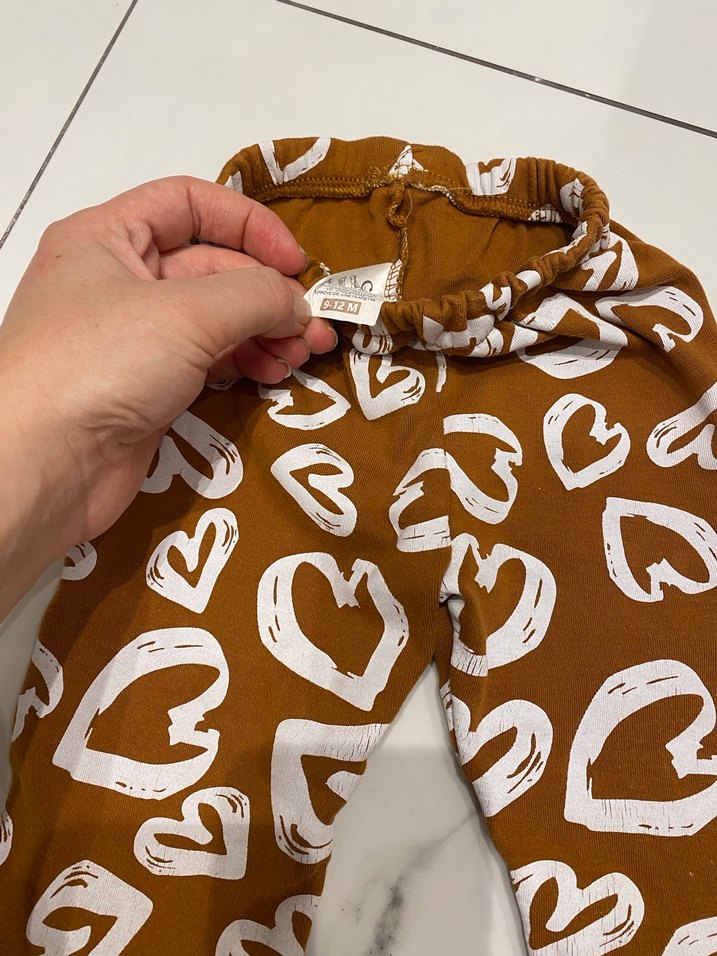 Kız Çocuk Kahverengi Süet Dantel Detaylı Tayt - Görsel 2