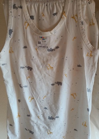 Beyaz Desenli Çocuk Atlet takım - Görsel 2