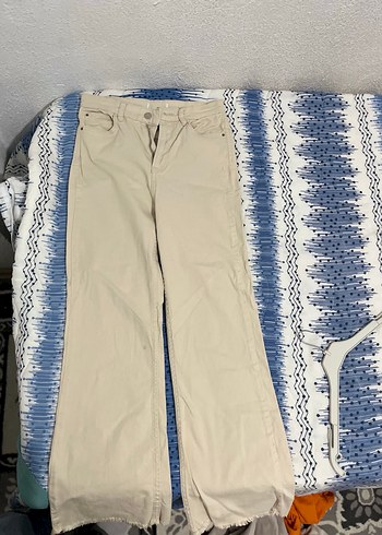 Bej Midi Kadın Denim Pantolon