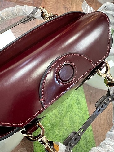 Beden bordo Renk Gucci Mini bamboo top handle tote bag