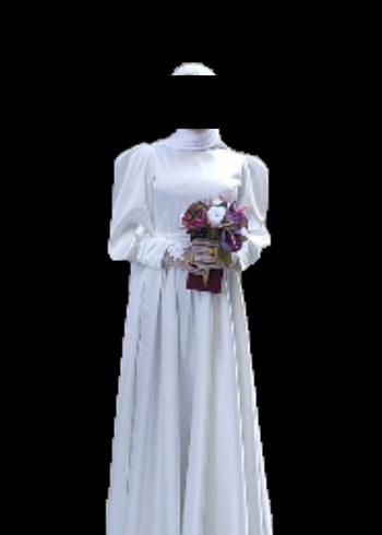 Uzun Beyaz Gotik Drape Yaka nikah abiyesi
