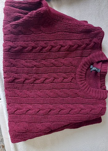 defacto Bordo Örgü Kadın Kazak - Görsel 5