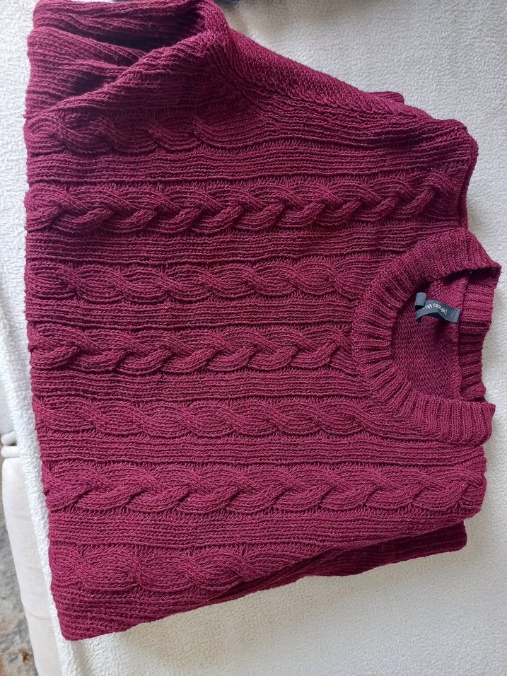 defacto Bordo Örgü Kadın Kazak - Görsel 5