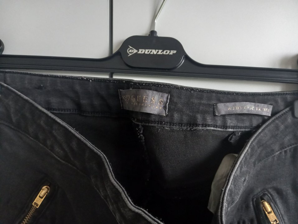 Kadın Siyah Biker Kot Pantolon - Görsel 3