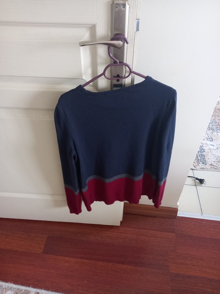 Bordo Detaylı Kadın Triko Kazak - Görsel 3