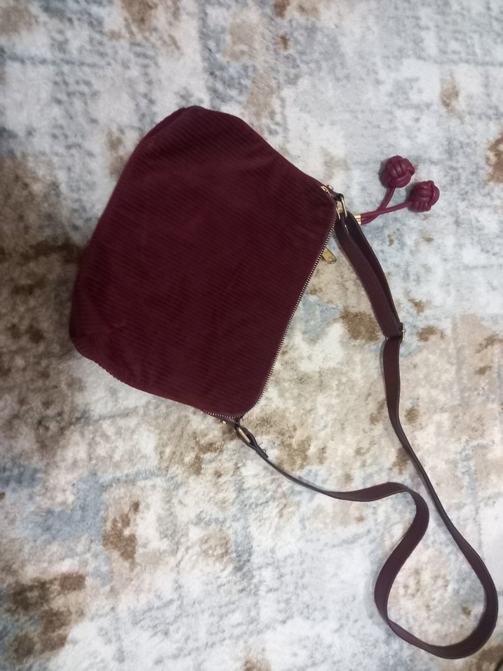 Bordo Süet Guess Kadın Omuz Çantası - Görsel 3