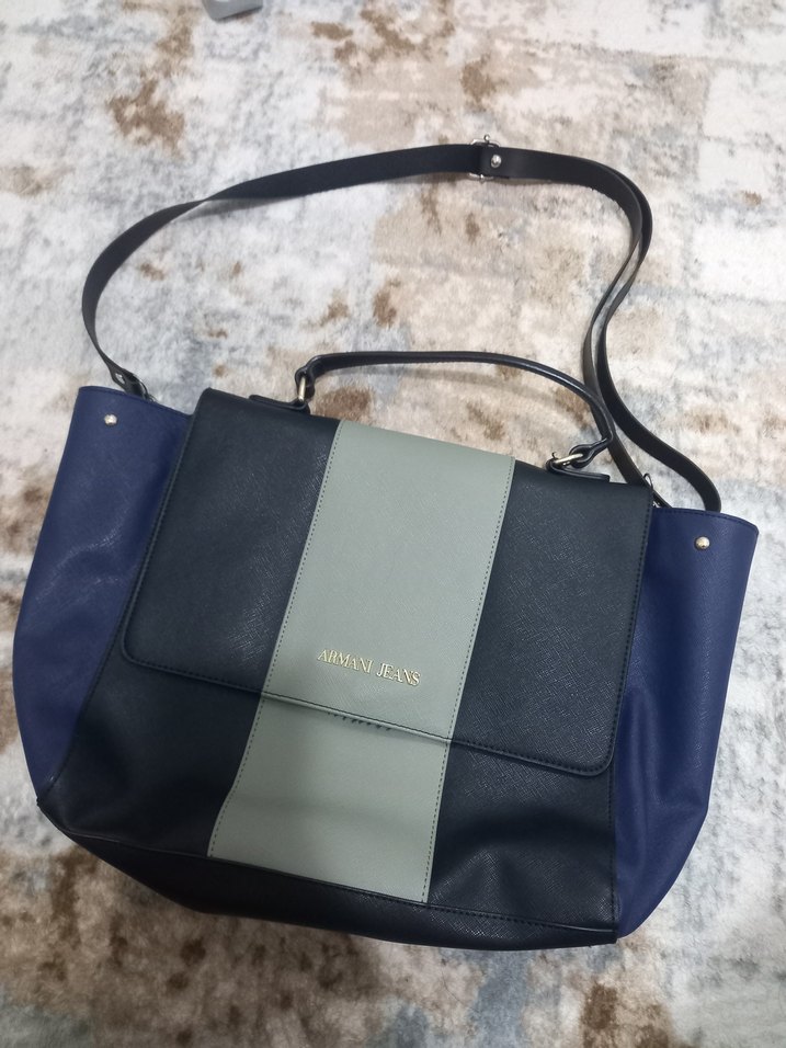 Armani Jeans Gri Deri Kadın Çanta - Görsel 3