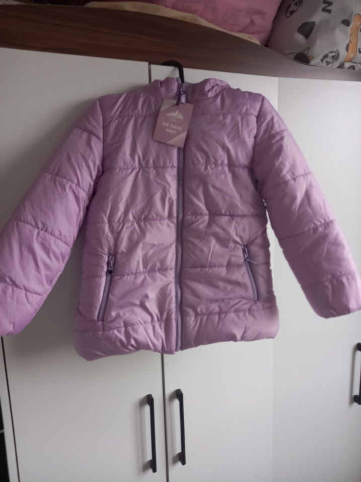 Kız Çocuk Pastel Mor Fermuarlı Mont - Görsel 2