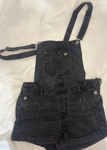 Siyah Kot Askılı Kısa Tulum - Görsel 2