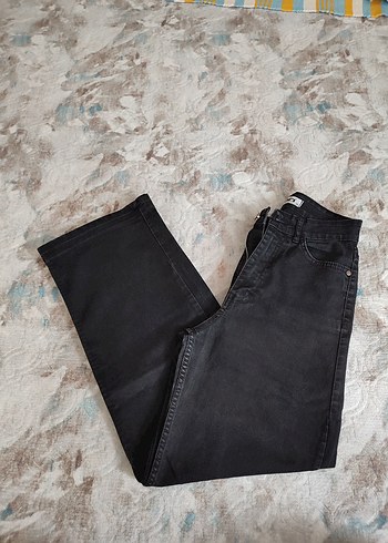 Gri Kadın Denim Pantolon Midi Boy