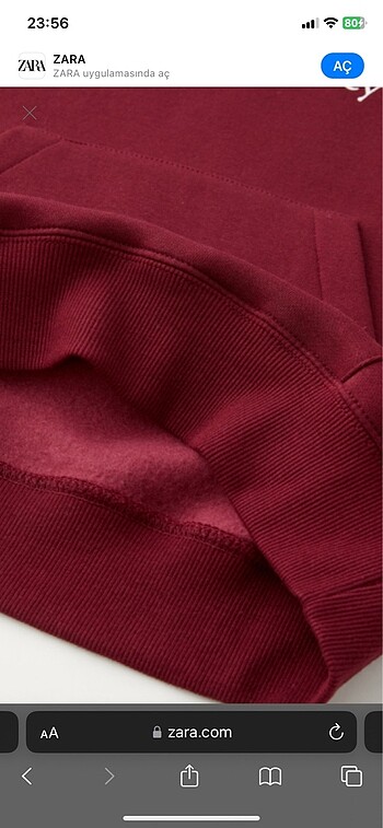 Zara Zara 13-14 yaş bordo sweat