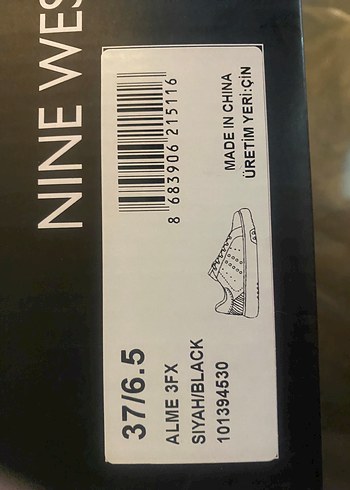37 Beden Nine west siyah ayakkabı