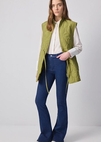 Manu Atelier Touche prive Kolsuz Midi Yelek - Haki