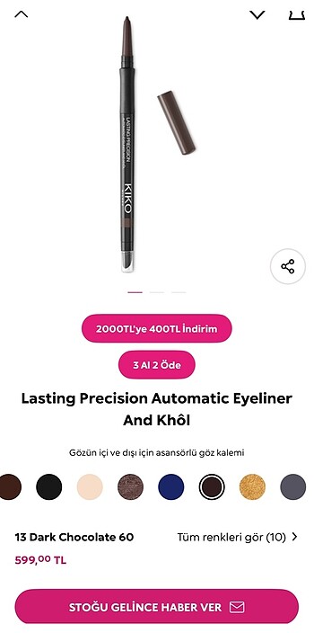 kiko göz kalemi(13 numara)
