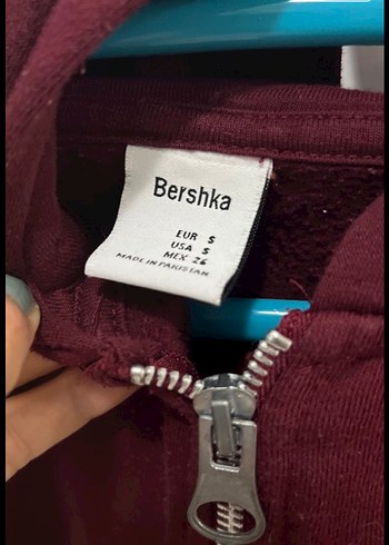 s Beden bershka Bordo Fermuarlı Kadın Sweatshirt