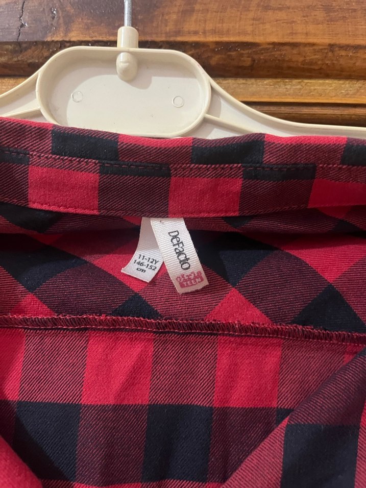 Kırmızı Kareli Uzun Kollu Salaş Gömlek - Görsel 2