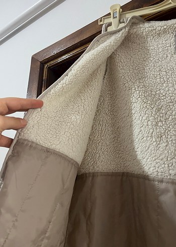 Düğmeli Bej Pamuklu Kadın Yelek - Görsel 2