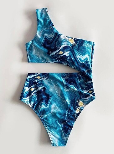 tek omuz desenli mayokini - Görsel 5