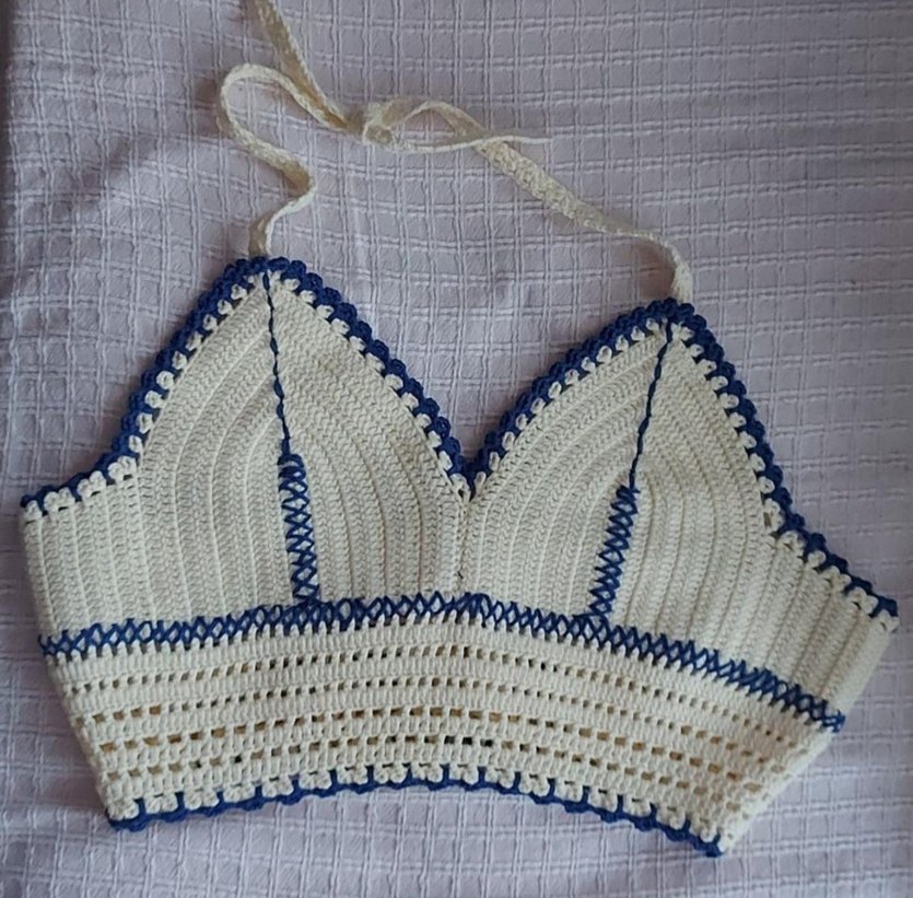 Nakışlı Beyaz Bohem Mini Bralet - Görsel 3
