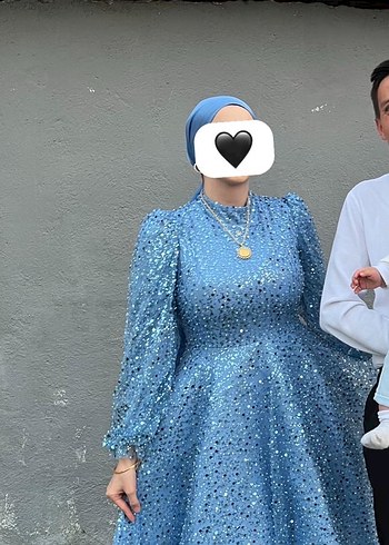 Mavi Uzun Kollu Pileli Nişan Elbisesi - Görsel 3