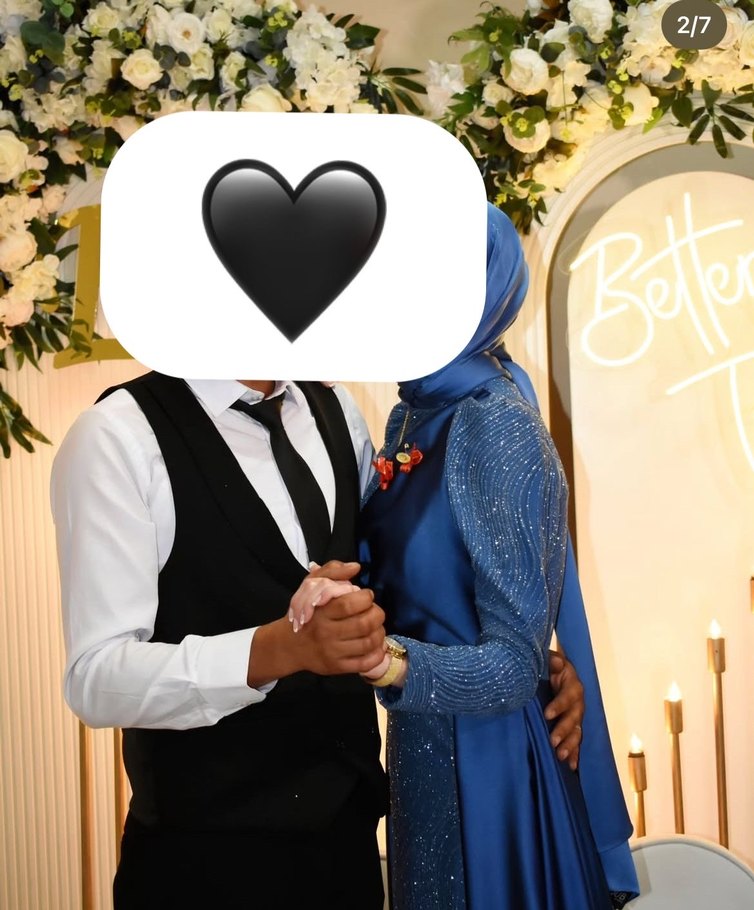 Uzun kacivert Drapeli Düğün Elbisesi - Görsel 5