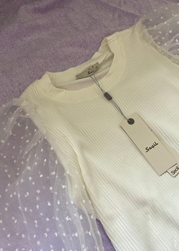 Dantel Detaylı Beyaz Pamuklu bluz - Görsel 3