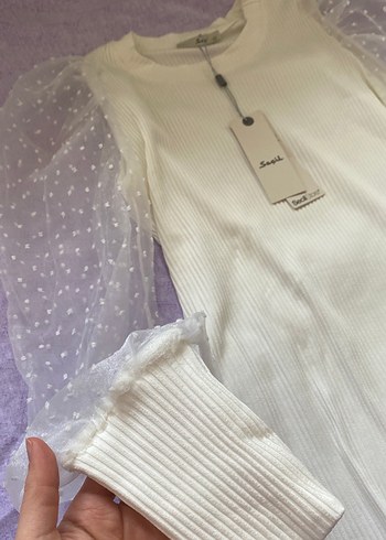 Dantel Detaylı Beyaz Pamuklu bluz - Görsel 2