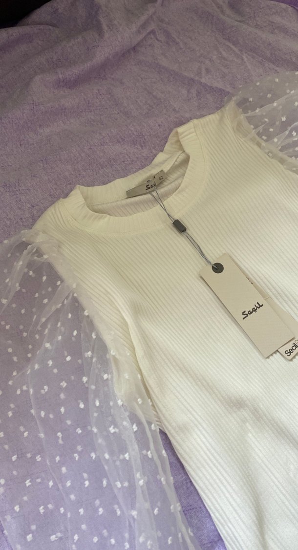 Dantel Detaylı Beyaz Pamuklu bluz - Görsel 3