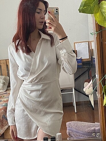beyaz saten elbise