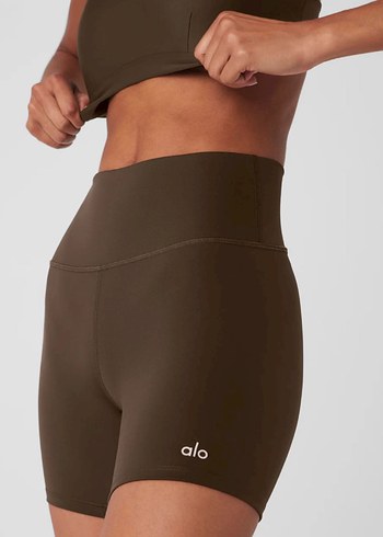 Alo yoga Biker Tayt kahverengi