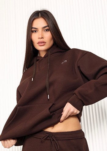 Alo yoga Kahverengi Kapüşonlu Kadın takım - Görsel 3