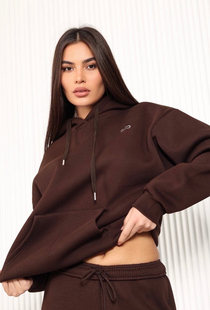 Alo yoga Kahverengi Kapüşonlu Kadın takım - Görsel 3