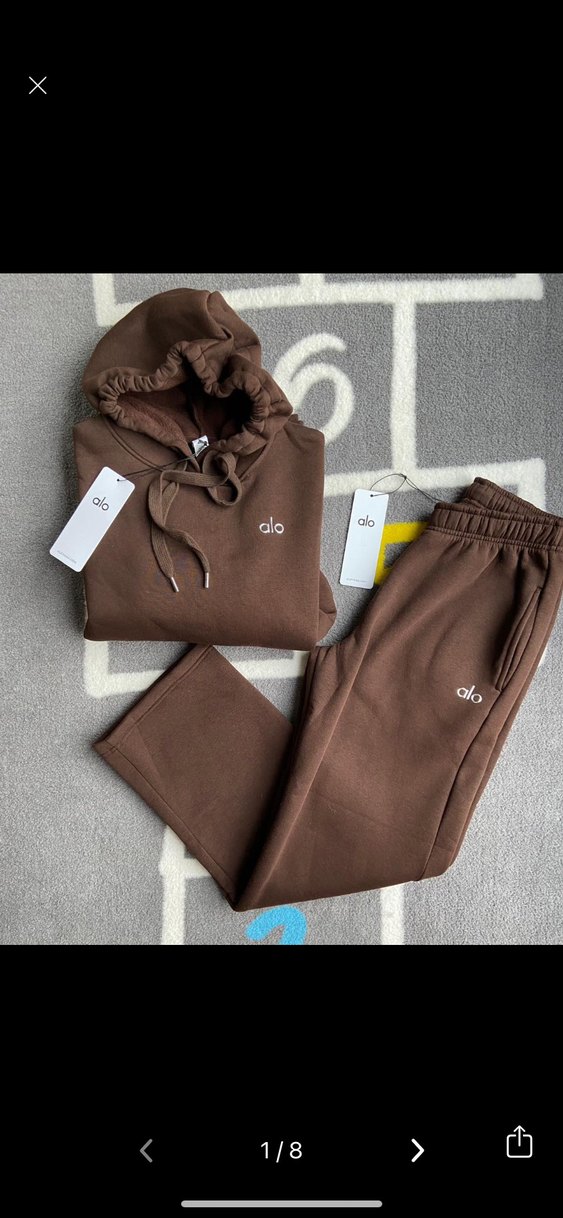 Alo yoga Kahverengi Kapüşonlu Kadın takım - Görsel 4