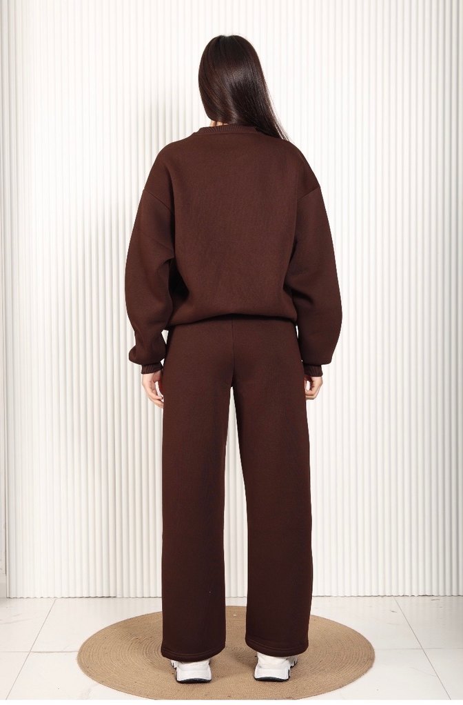 Alo yoga Oversize Kadın eşofman takım kahverengi - Görsel 4