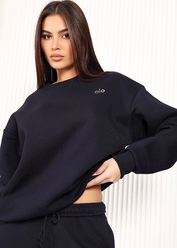 Alo  yoga lacivert Kadın Sweatshirt eşofman takı - Görsel 3