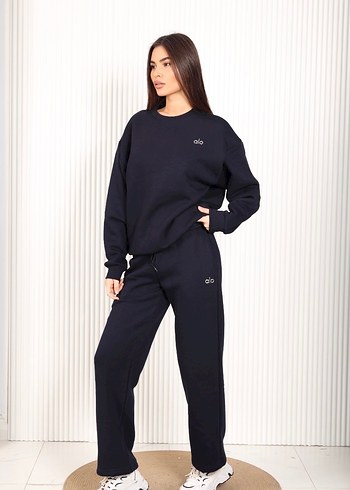 Alo  yoga lacivert Kadın Sweatshirt eşofman takı - Görsel 5