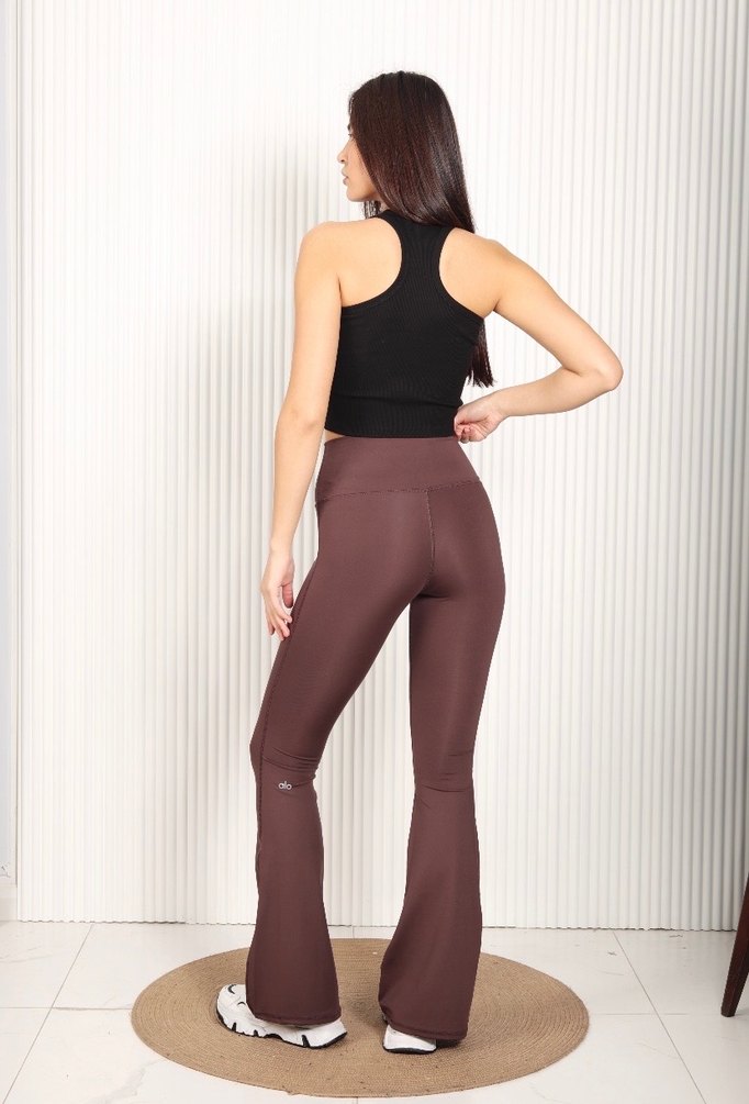 Alo yoga Kadın kahverengi İspanyol Paça tayt - Görsel 2