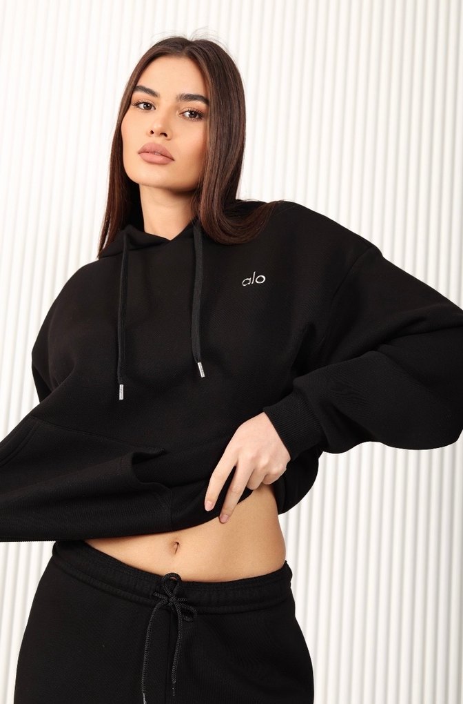 Alo yoga  siyah kapsonlu takım - Görsel 5