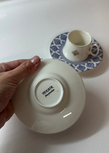 Tekbir marka Mavi ve beyaz Desenli İki kişilik Fincan Takımı - Görsel 5