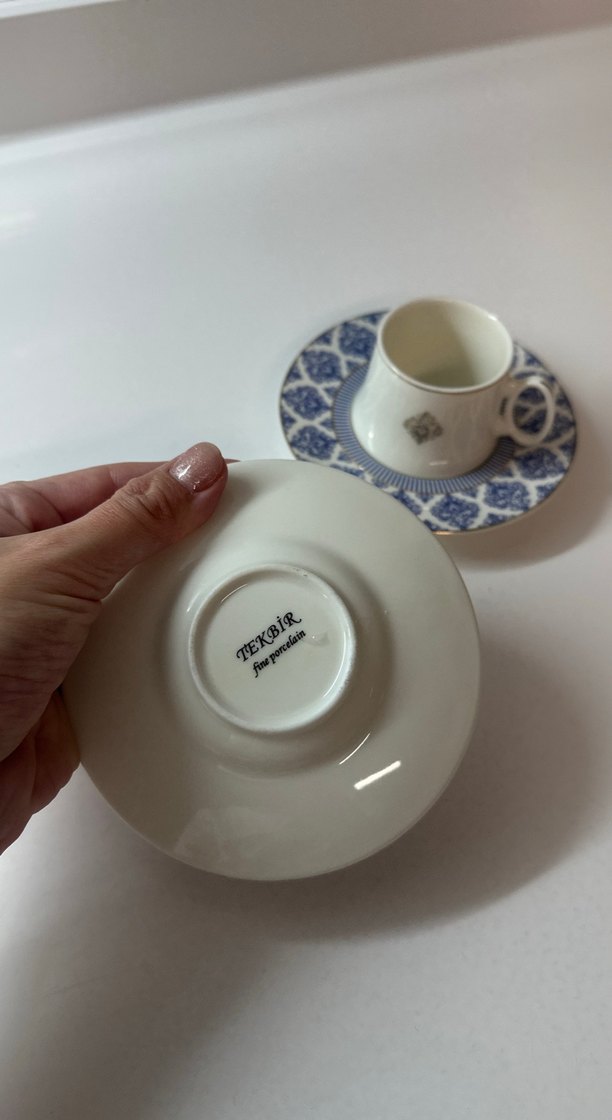 Tekbir marka Mavi ve beyaz Desenli İki kişilik Fincan Takımı - Görsel 5