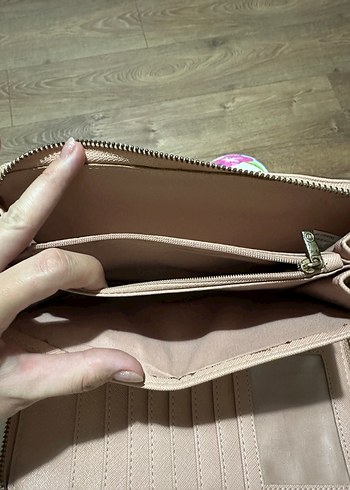 Stradivarius Pembe Deri Fermuarlı Kadın Cüzdan - Görsel 5