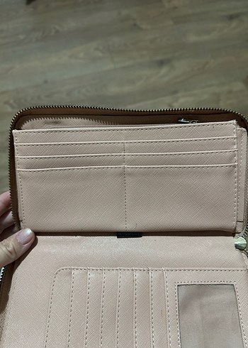 Stradivarius Pembe Deri Fermuarlı Kadın Cüzdan - Görsel 4