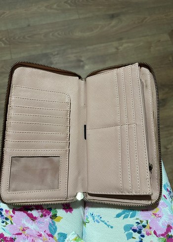 Stradivarius Pembe Deri Fermuarlı Kadın Cüzdan - Görsel 6