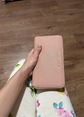 Stradivarius Pembe Deri Fermuarlı Kadın Cüzdan - Görsel 7