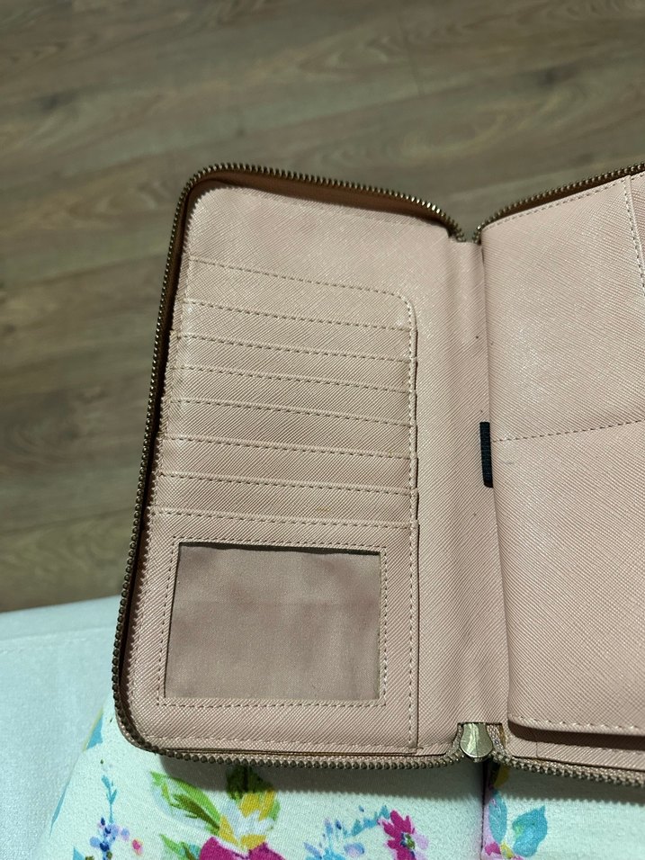 Stradivarius Pembe Deri Fermuarlı Kadın Cüzdan - Görsel 3