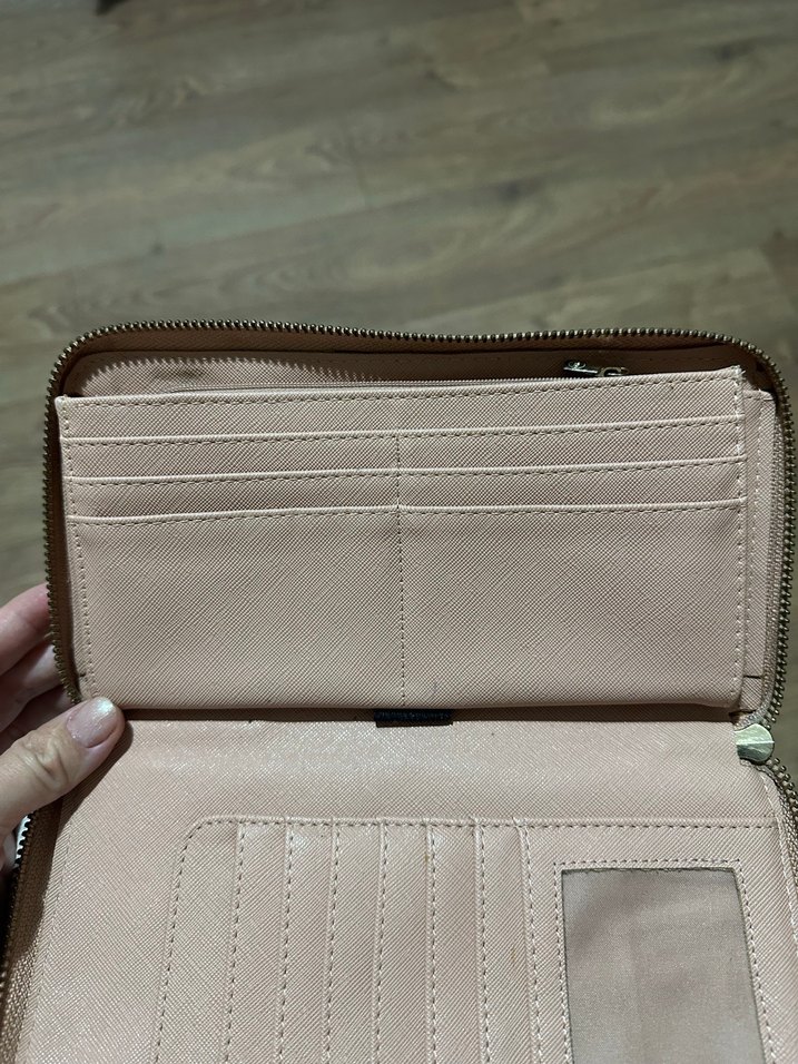 Stradivarius Pembe Deri Fermuarlı Kadın Cüzdan - Görsel 4