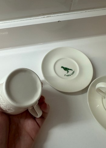 Beyaz Starbucks 2li Kahve Fincanı ve Tabağı Seti - Görsel 4